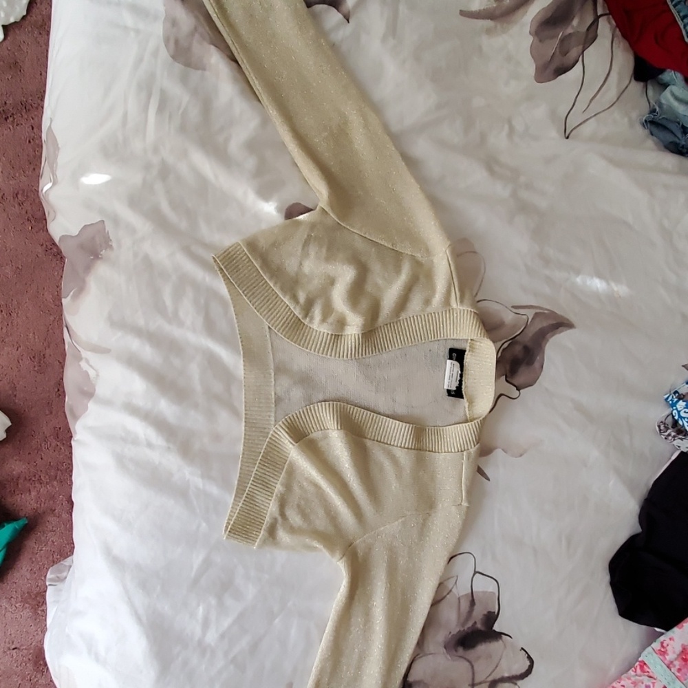Cropped long sleeve sweater